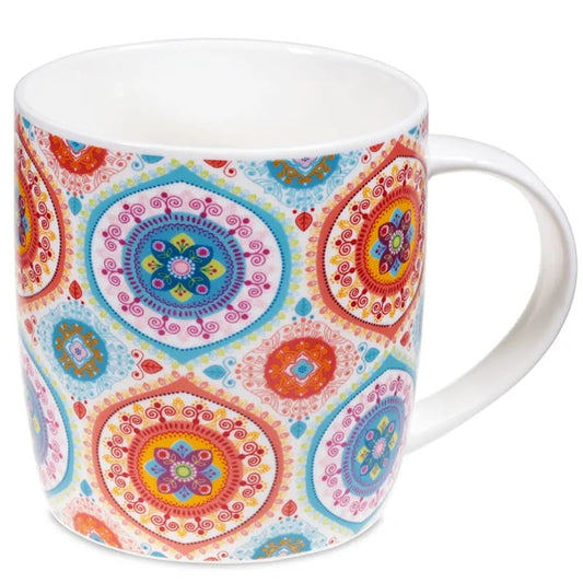 Tasse à thé infuseur Mandala bleu