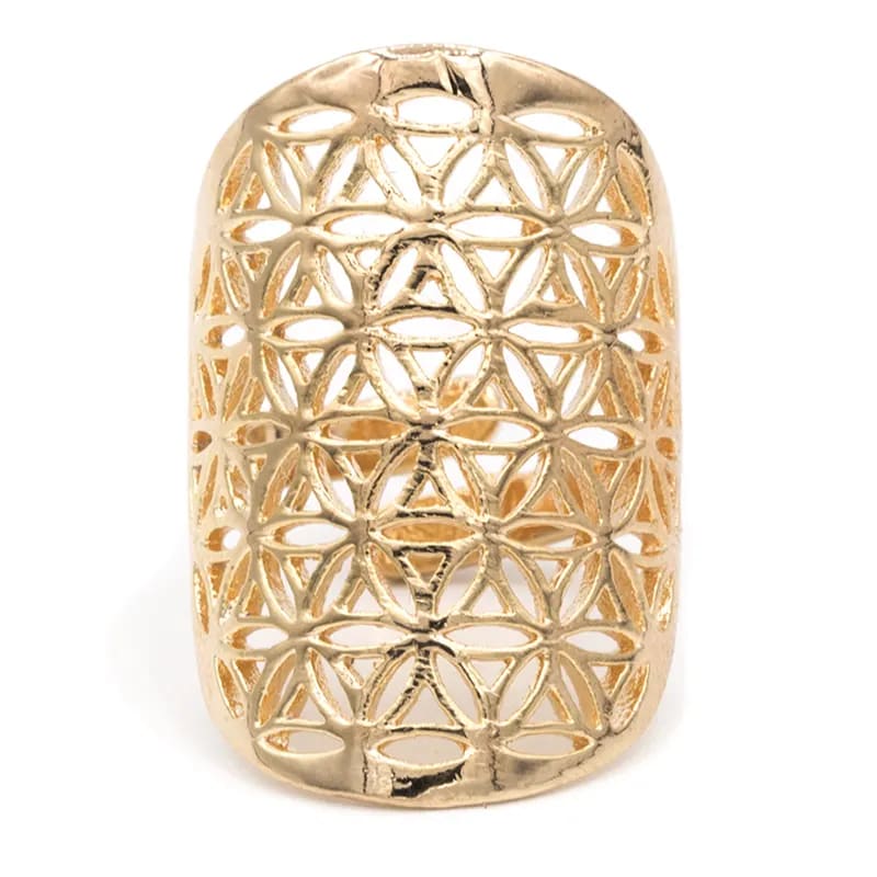 Bague en forme de fleur de vie doré
