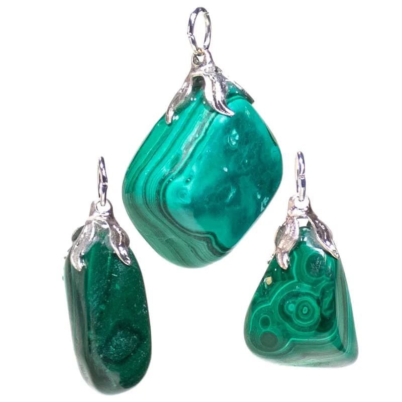 Pendentif en pierre Malachite