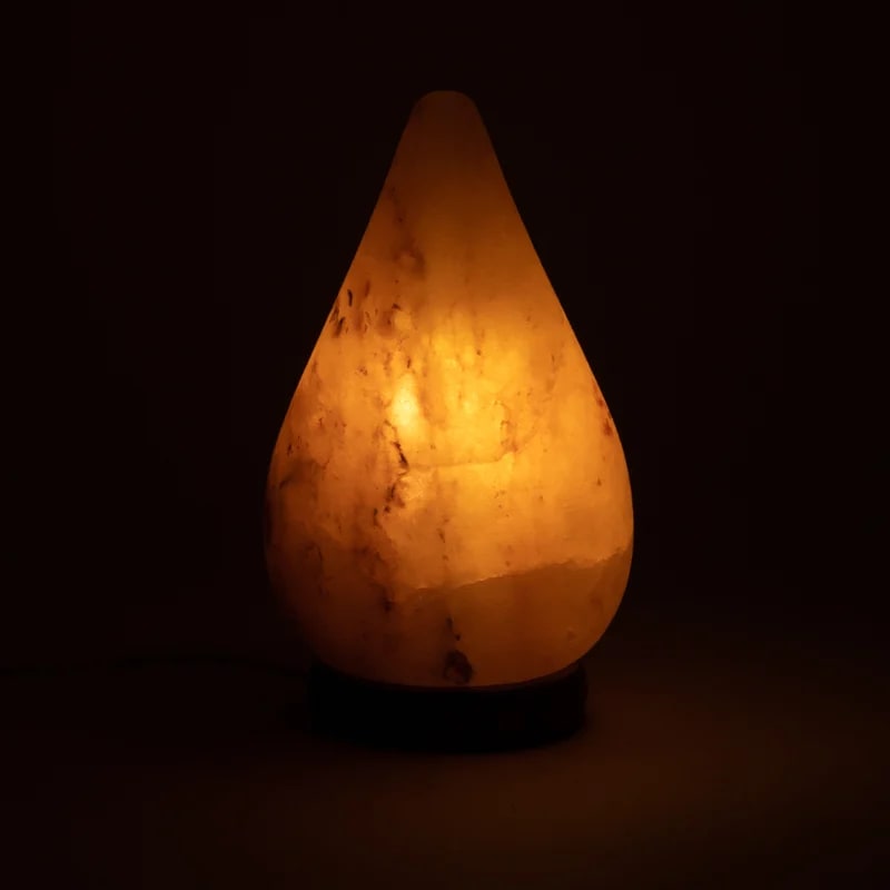 Lampe en cristal de sel en forme de goutte